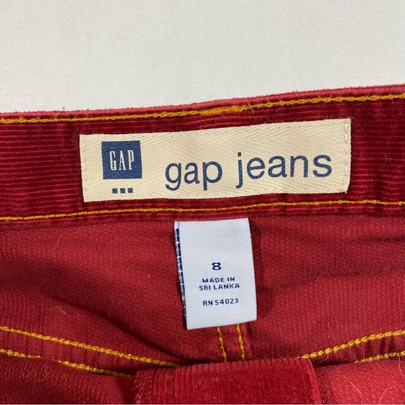 Gap Red Corduroy Mini Skirt Red Front Zip Mini Skirt With Pockets Sz 8 Skirt - Picture 2 of 5